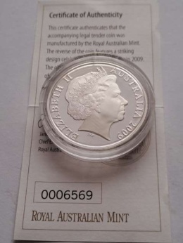 Australia 1 Dolar Rok Bawoła 2009 r