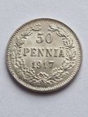 Finlandia 50 Pennia Mikołaj II 1917 r