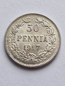 Finlandia 50 Pennia Mikołaj II 1917 r
