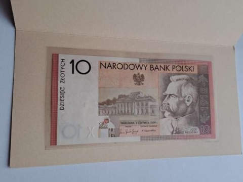 Banknot 10 zł Niepodległość 2008 r stan UNC