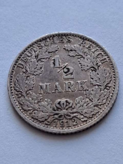 Niemcy 1/2 Marki Wilhelm II 1912 r A