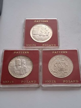 100 zł Mieszko i Dąbrówka 1966 r zestaw