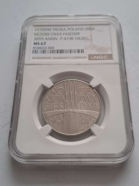 200 zł XXX Rocznica Zwycięstwa 1975 r NGC MS 67