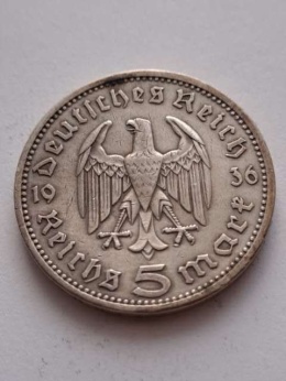 Niemcy 5 Marek Hindenburg 1936 r A