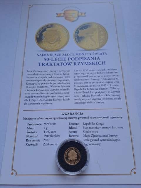 Kongo 1500 franków Traktaty Rzymskie 2007 r