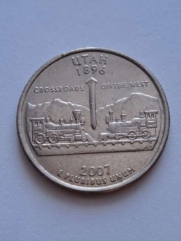USA 1/4 Dollara Utah 2007 r P
