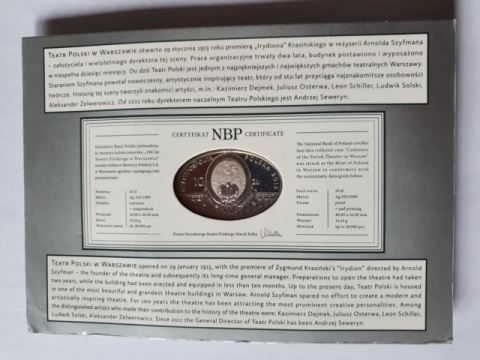 10 zł 100 Lat Teatru Polskiego 2013 r