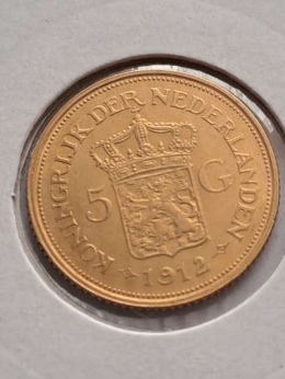 Holandia 5 Guldenów Wilhelmina 1912 r