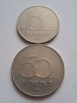 Węgry 10 i 50 Forintów 2012-2001 r