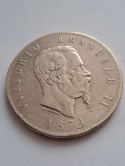 Włochy 5 Lir Emanuel II 1874 r