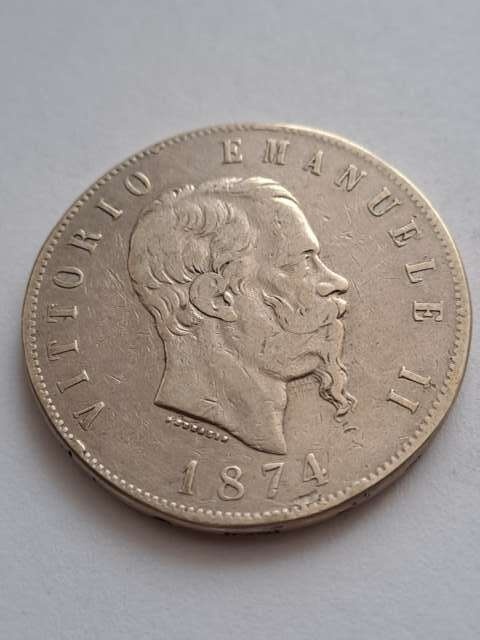 Włochy 5 Lir Emanuel II 1874 r