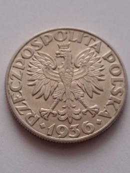 5 zł Żaglowiec 1936 r