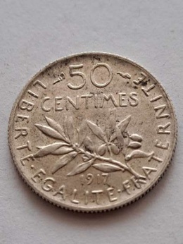 Francja 50 Centimes 1917 r