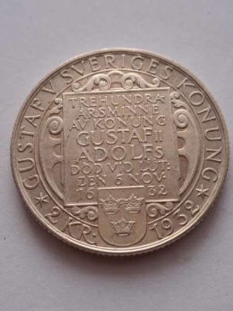 Szwecja 2 Korony Gustaf V 1932 r