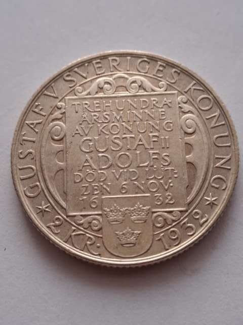Szwecja 2 Korony Gustaf V 1932 r
