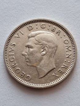 Wielka Brytania 6 Pensów Jerzy VI 1945 r