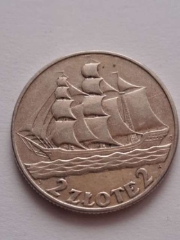 2 zł Żaglowiec 1936 r