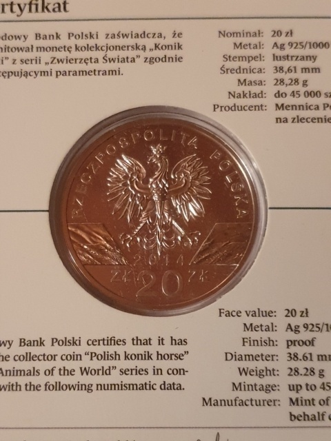 20 zł Konik Polski 2014 r