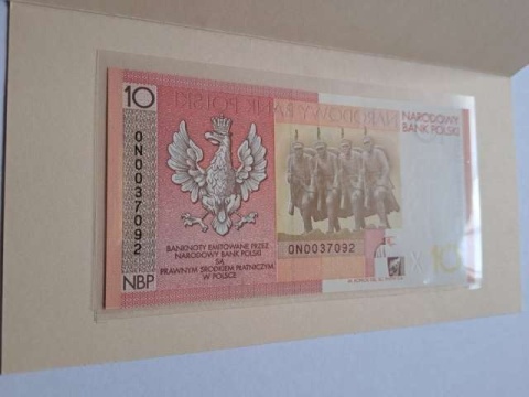 Banknot 10 zł Niepodległość 2008 r stan UNC