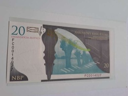 Banknot 20 zł Fryderyk Chopin 2009 r stan UNC