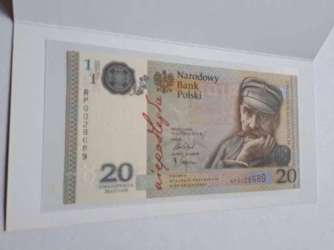 Banknot 20 zł Niepodległość 2018 r stan UNC