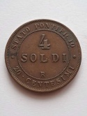 Państwo Kościelne 4 Soldi 1868 r