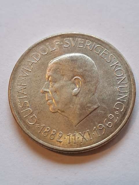 Szwecja 5 Koron Urodziny Gustawa VI 1962 r