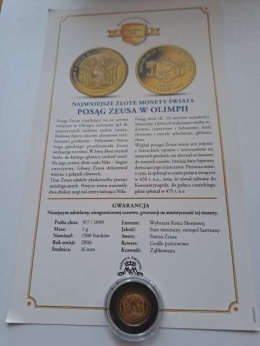 Wybrzeże Kości Słoniowej 1500 franków Posąg Zeusa w Olimpii 2006 r