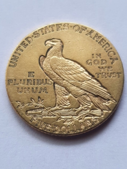 USA 5 Dolarów Indian Head 1909 r