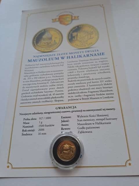 Wybrzeże Kości Słoniowej 1500 franków Mauzoleum w Halikarnasie 2006 r