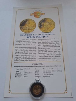 Wybrzeże Kości Słoniowej 1500 franków Kolos Rodyjski 2006 r