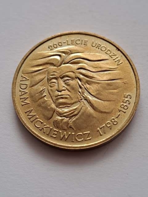 2 zł Adam Mickiewicz 1998 r