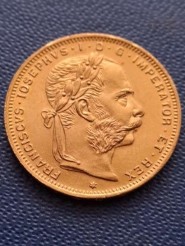 Austria 8 florenów / 20 franków 1892 r nowe bicie