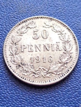 Finlandia 50 Pennia Mikołaj II 1916 r