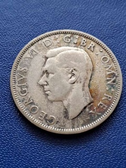 Wielka Brytania 1/2 Crown Jerzy VI 1939 r