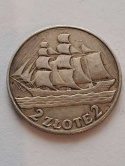 2 zł Żaglowiec 1936 r
