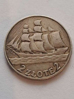 2 zł Żaglowiec 1936 r