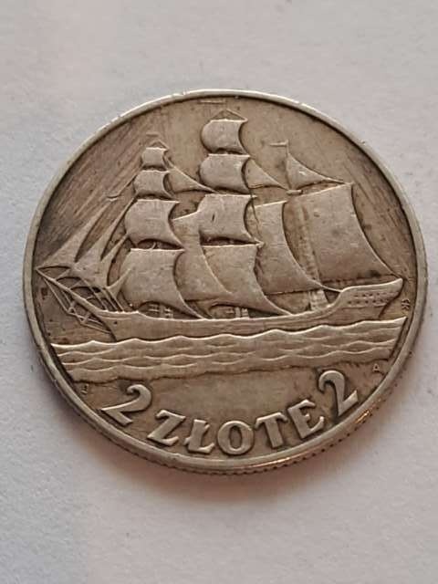 2 zł Żaglowiec 1936 r