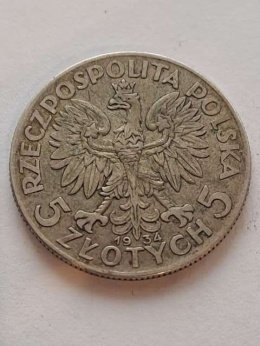 5 zł Głowa Kobiety 1934 r