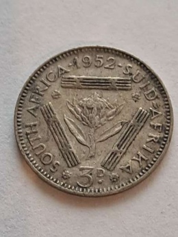 Suid Afrika 3 pensy Jerzy VI 1952 r