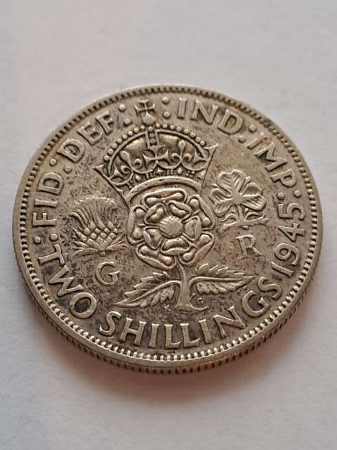 Wielka Brytania 2 Szylingi Jerzy VI 1945 r