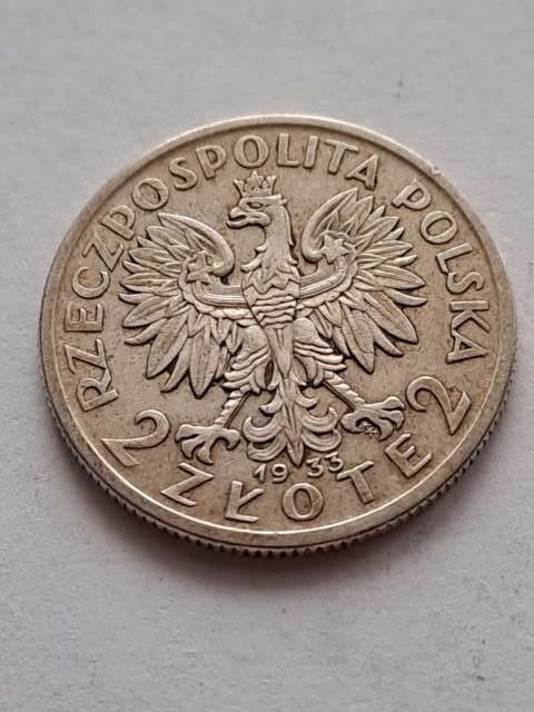 2 zł Głowa Kobiety 1933 r