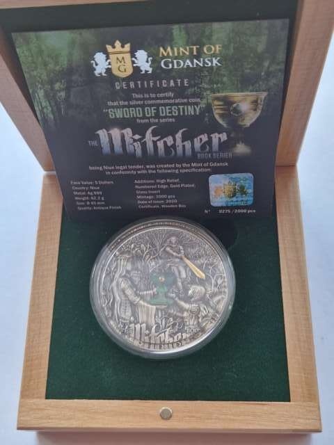 Niue 5 dolarów Wiedżmin 2020 r niższy numer