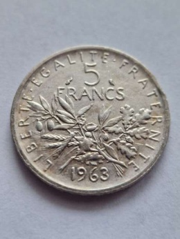 Francja 5 Franków 1963 r