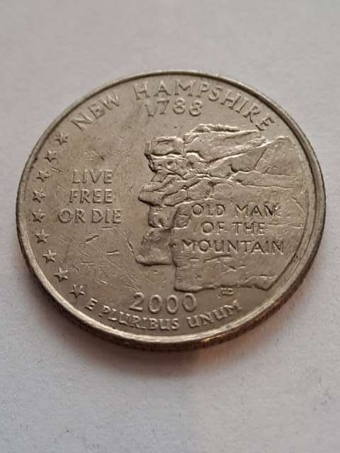 USA 1/4 Dollara New Hampshire 2000 r D