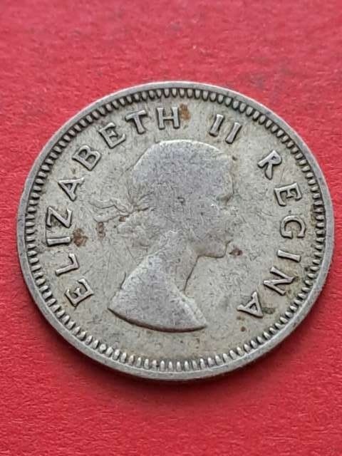 Suid Afrika 3 pensy Elżbieta II 1955 r