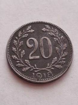 Austria 20 haler Franciszek Józef 1918 r