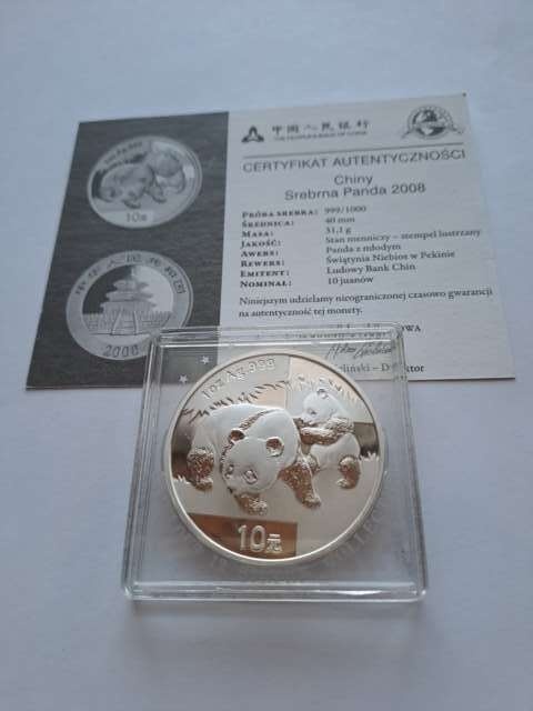 Chiny 10 yuanów Panda 2008 r