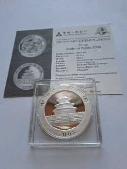 Chiny 10 yuanów Panda 2008 r