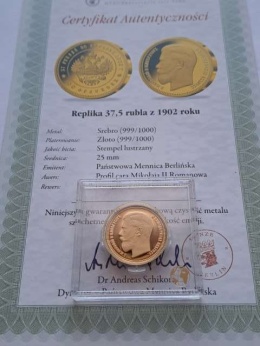 Replika 37,5 Rubla Mikołaj II 1902 r